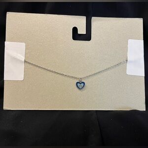 Urban Outfitters Blue Heart Pendant Necklace